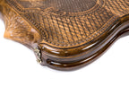Ornamental Snowflake backgammon board - close-up of the carved design