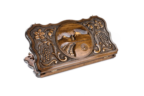 Armenian wooden backgammon board with Ararat contour outline 23.6 inch