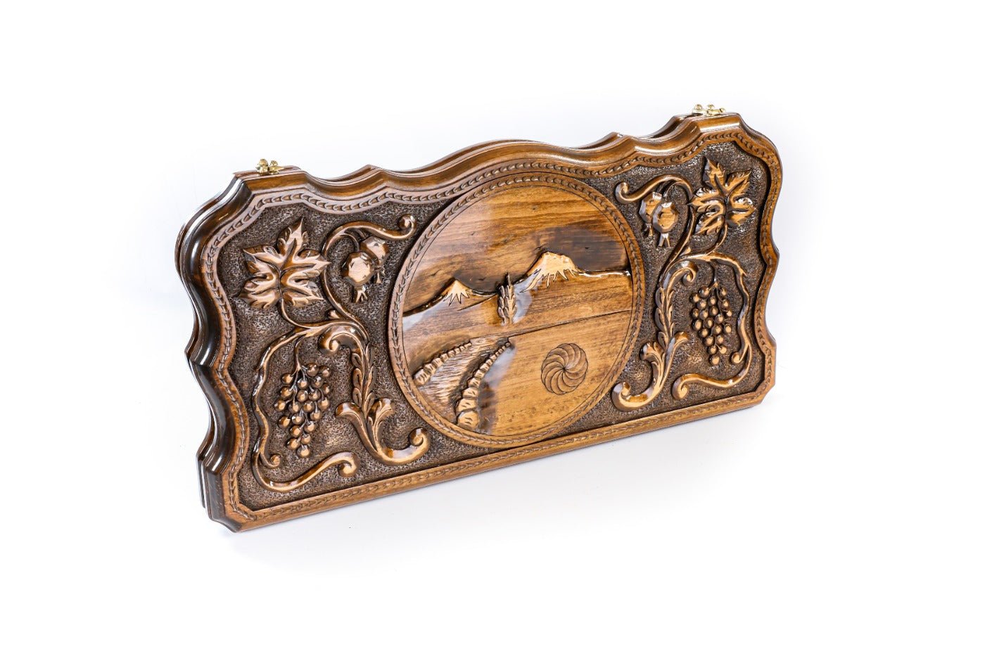 Armenian Wooden Backgammon Board Ararat Contour Outline 23.6" | 60 cm - Unumperfectus