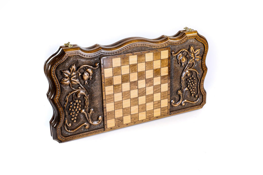 Armenian Wooden Backgammon Board Ararat Contour Outline 23.6" | 60 cm - Unumperfectus