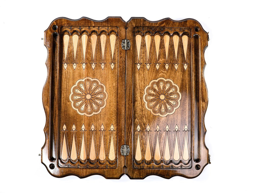Armenian Wooden Backgammon Board Ararat Contour Outline 23.6" | 60 cm - Unumperfectus