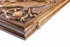 Armenian Carved Classic Church of St. Gayane backgammon board - close-up of the carved design