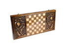 Armenian Carved Classic Church of St. Gayane backgammon board in wood by Hrachya Ohanyan