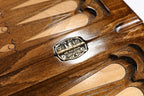 Armenian Carved Classic Church of St. Gayane backgammon board - playing pieces and dice arranged on the board