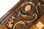 Armenian Carved Classic Church of St. Gayane backgammon board - angled view