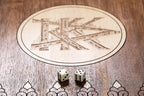 RocknRolla backgammon board - hand-carved detail shot