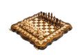 Compact ornamental chess and backgammon set with carved design 15.7 inch