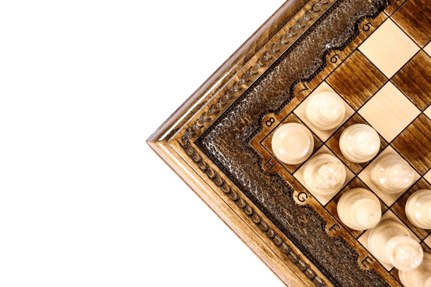 Wooden Carved Style Chess Set & Backgammon — 30 cm | 11.8" - Unumperfectus