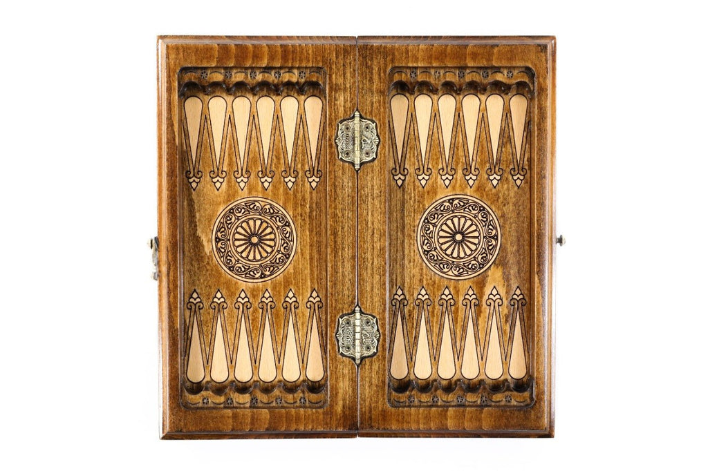 Wooden Carved Style Chess Set & Backgammon — 30 cm | 11.8" - Unumperfectus