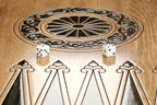 Pomegranate Tree Green Epoxy backgammon board - angled view