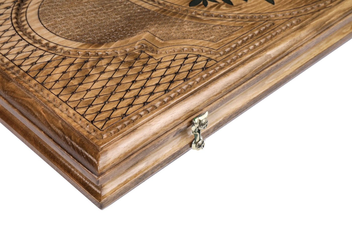 Backgammon Board - Pomegranate Tree & Green Epoxy