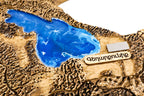 Wooden map of Armenia and Artsakh — side view
