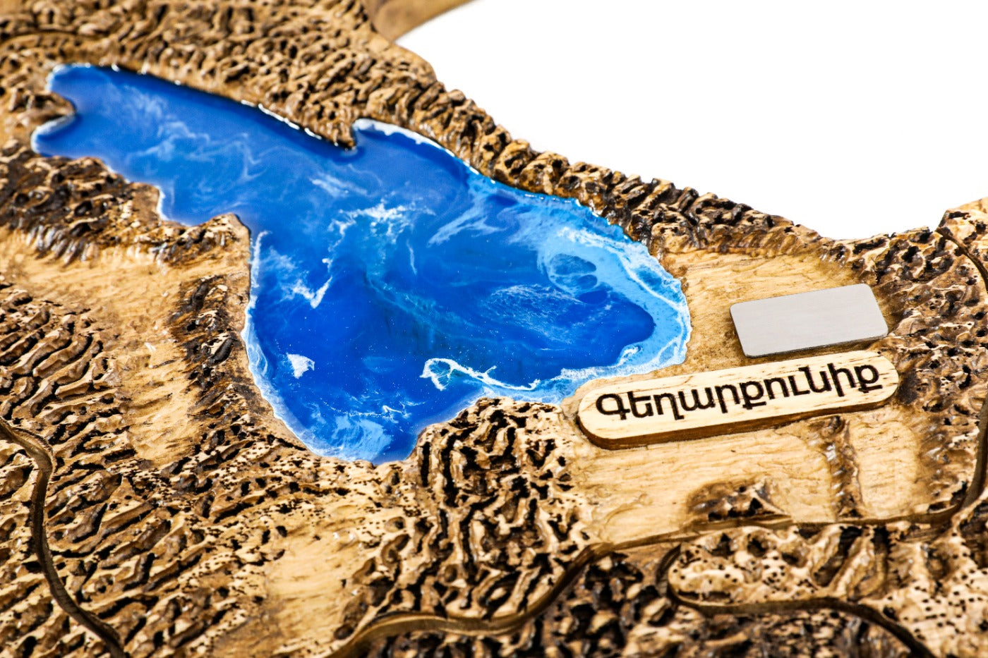 Wooden map of Armenia and Artsakh — side view