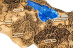 Wooden Armenia map wall art — angle view