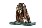 Handmade bronze Bust of Mary — close-up