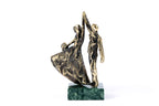 Bronze Wedding Waltz sculpture with Indian marble — back view