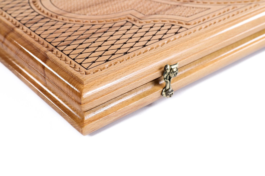 Backgammon Board - Pomegranate Tree & Red Epoxy Wooden Design