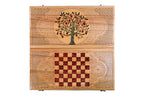 Backgammon Board - Pomegranate Tree & Red Epoxy Wooden Design - Unumperfectus