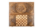 Tiger Apex Predator backgammon board - corner detail of the board