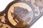 Handcrafted backgammon set with Armenian church architectural detailing