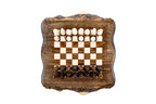 Carved Chess Mount Ararat Outline chess and backgammon set - detail of the carved border