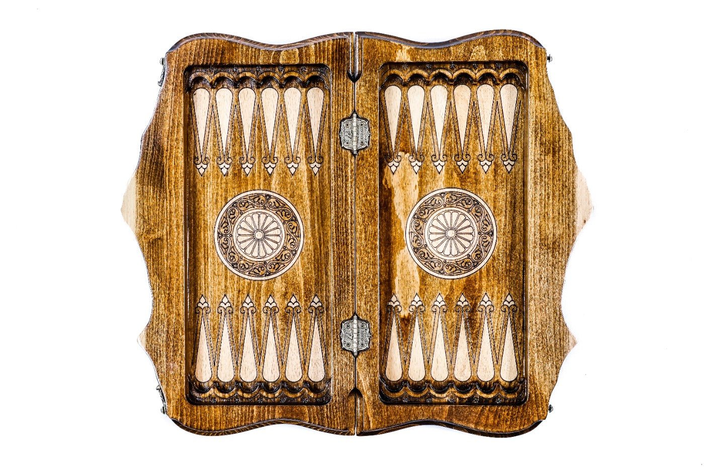 Carved Wooden Chess & Backgammon With Mount Ararat Outline 50 cm | 19.7" - Unumperfectus