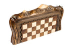 Carved Style chess and backgammon set - board surface detail