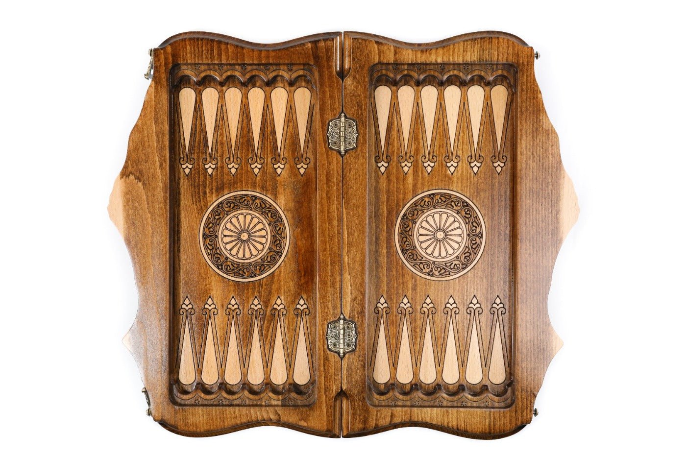 Wooden Carved Style Chess Set & Backgammon Board 40 cm | 15.6" - Unumperfectus