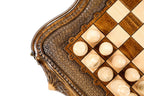 Carved Style chess and backgammon set - carrying case included