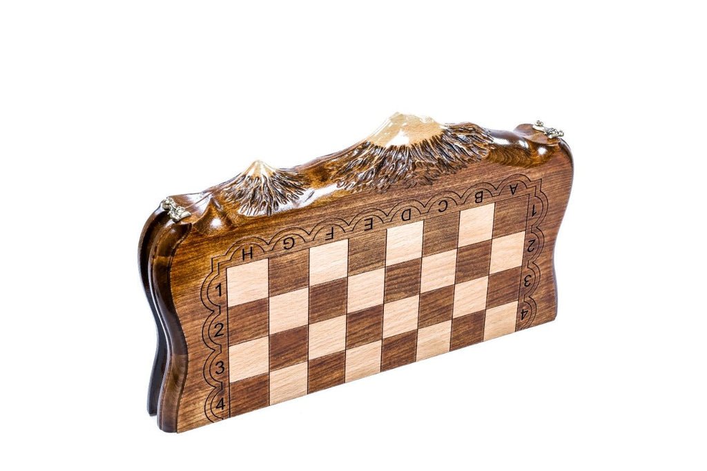 Handmade Chess Set & Backgammon Board - 40 cm | 15.6" - Unumperfectus