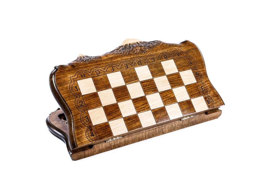 Handmade Chess Set & Backgammon Board - 40 cm | 15.6" - Unumperfectus