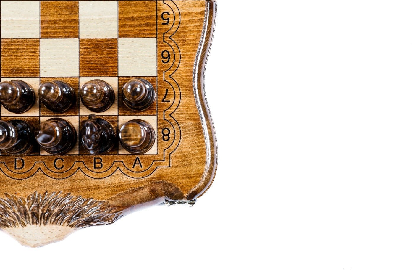 Handmade Chess Set & Backgammon Board - 40 cm | 15.6" - Unumperfectus