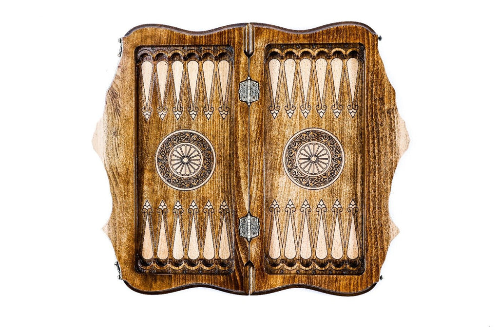 Handmade Chess Set & Backgammon Board - 40 cm | 15.6" - Unumperfectus