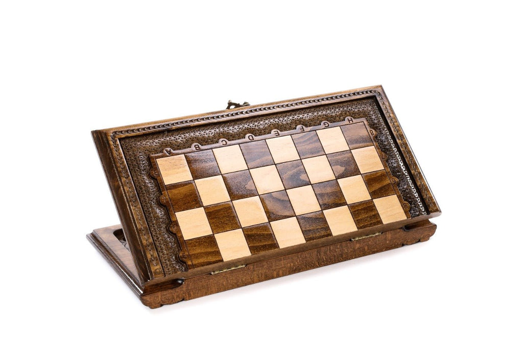 Wooden Carved Chess Set & Backgammon 40 cm | 15.6" - Unumperfectus