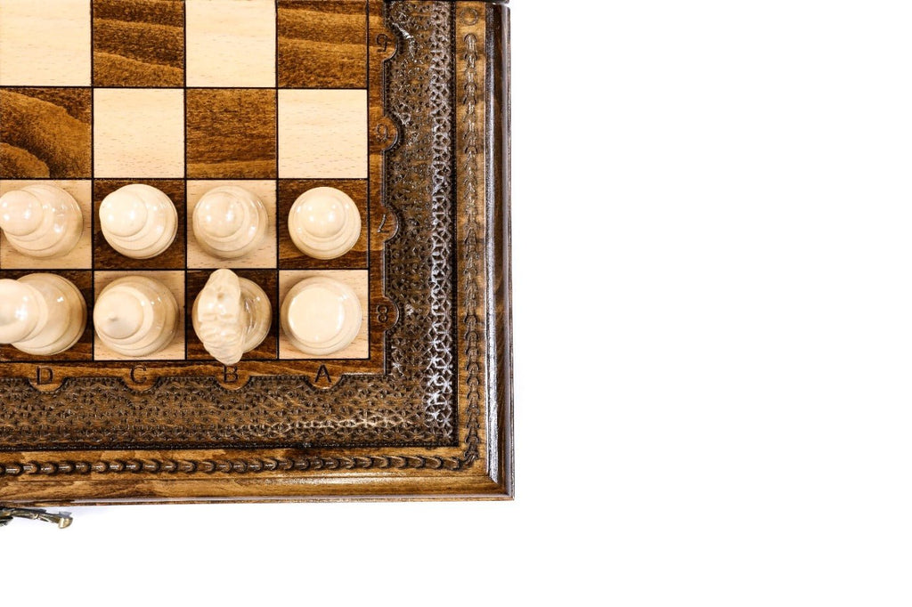Wooden Carved Chess Set & Backgammon 40 cm | 15.6" - Unumperfectus