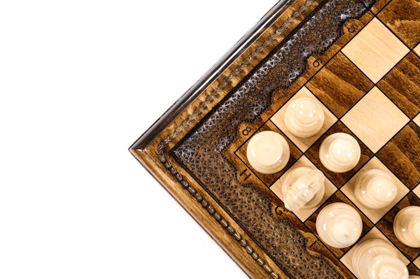 Wooden Carved Chess Set & Backgammon 40 cm | 15.6" - Unumperfectus