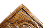 Coat of Arms of Armenia backgammon board - close-up of the carved design