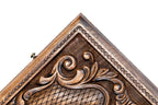 Mount Ararat Complex Peaks backgammon board - close-up of the carved design