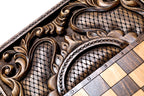 Mount Ararat Complex Peaks backgammon board - side profile showing the craftsmanship