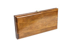 Handcrafted compact backgammon set natural wood finish