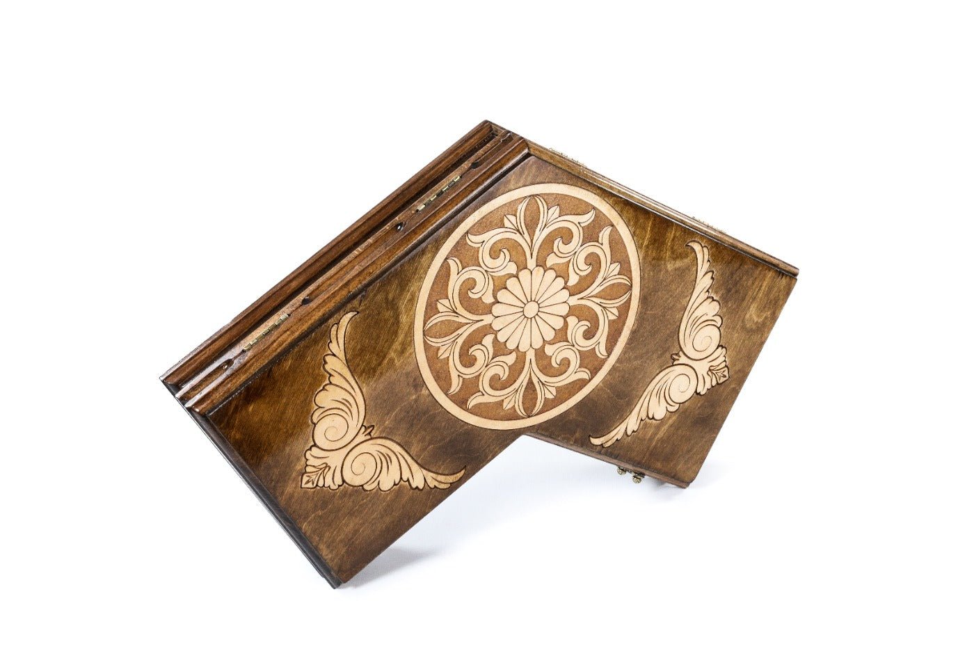 Wooden Ornamental Backgammon Board for Three Players 15.7" | 40 cm - Unumperfectus