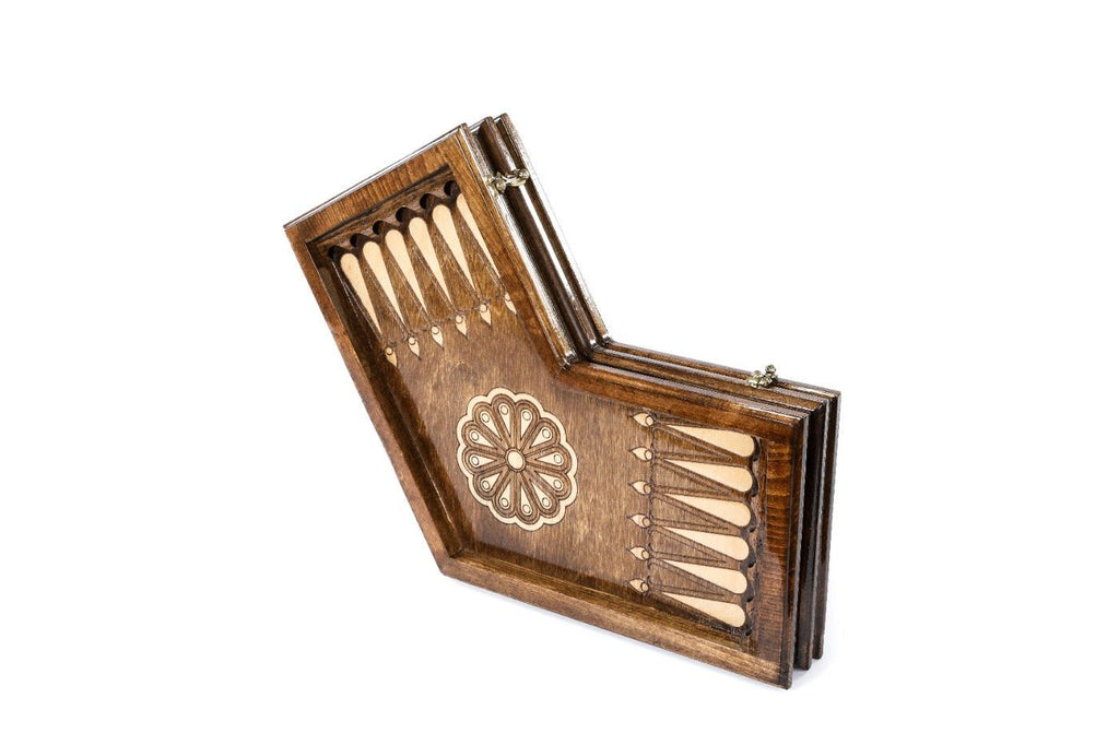 Wooden Ornamental Backgammon Board for Three Players 15.7" | 40 cm - Unumperfectus