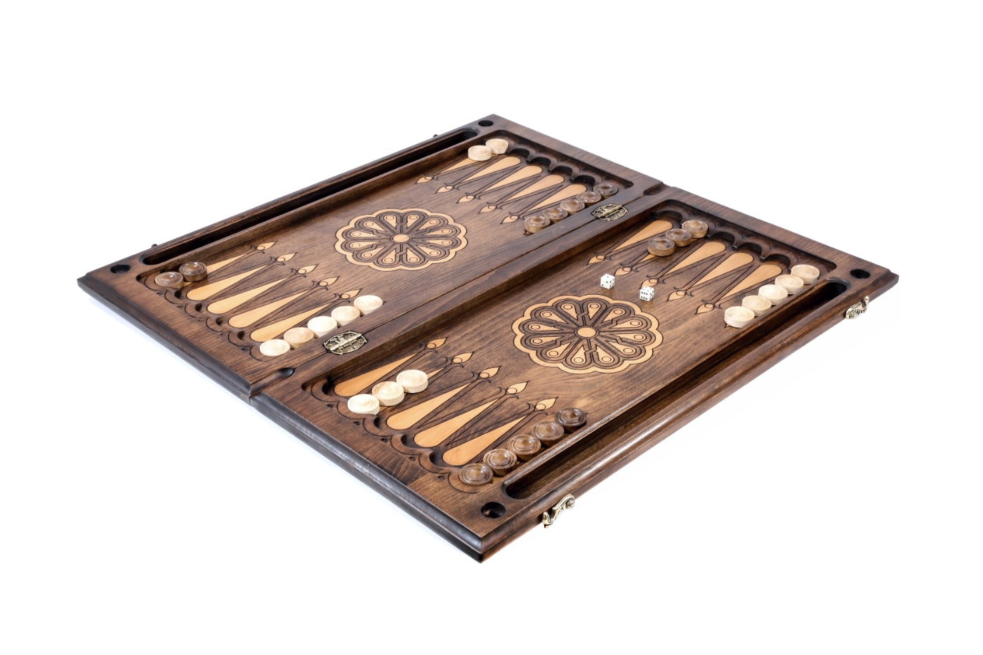 Large Armenian backgammon board with cultural motif craftsmanship