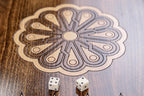 Armenian Carved Mount Ararat backgammon board - close-up of the playing surface