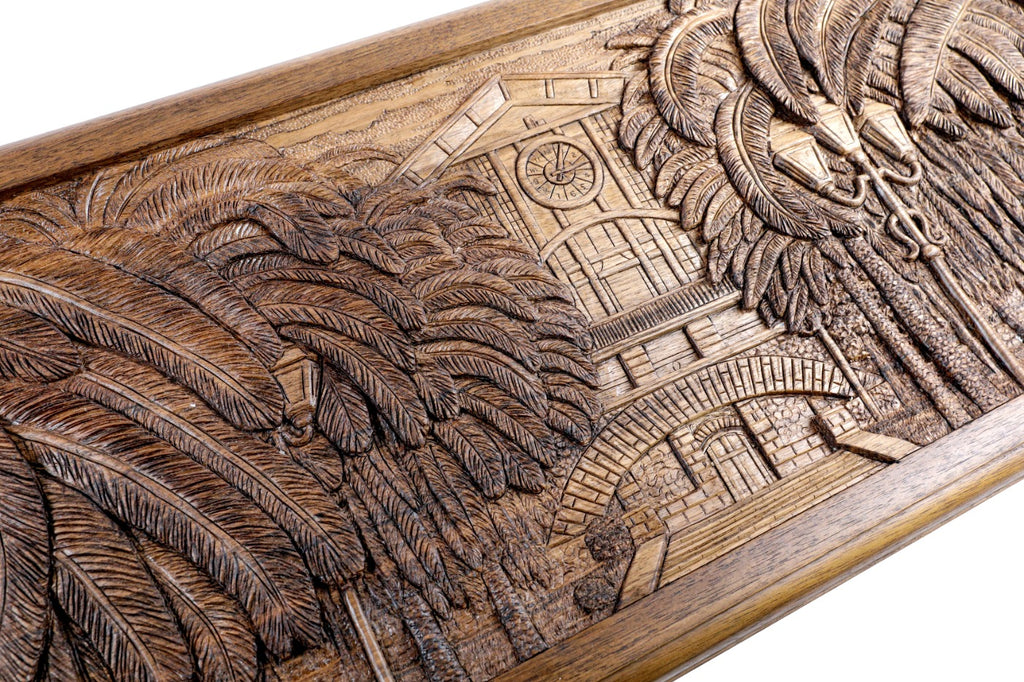 The interior view of the open Hrachya Ohanyan Alphabet set highlighting the smooth wood finish and professional pips.