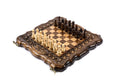 Compact handmade chess and backgammon set with Mount Ararat design 11.8 inch