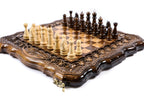 Wooden chess board with Armenian Mount Ararat inspired craftsmanship