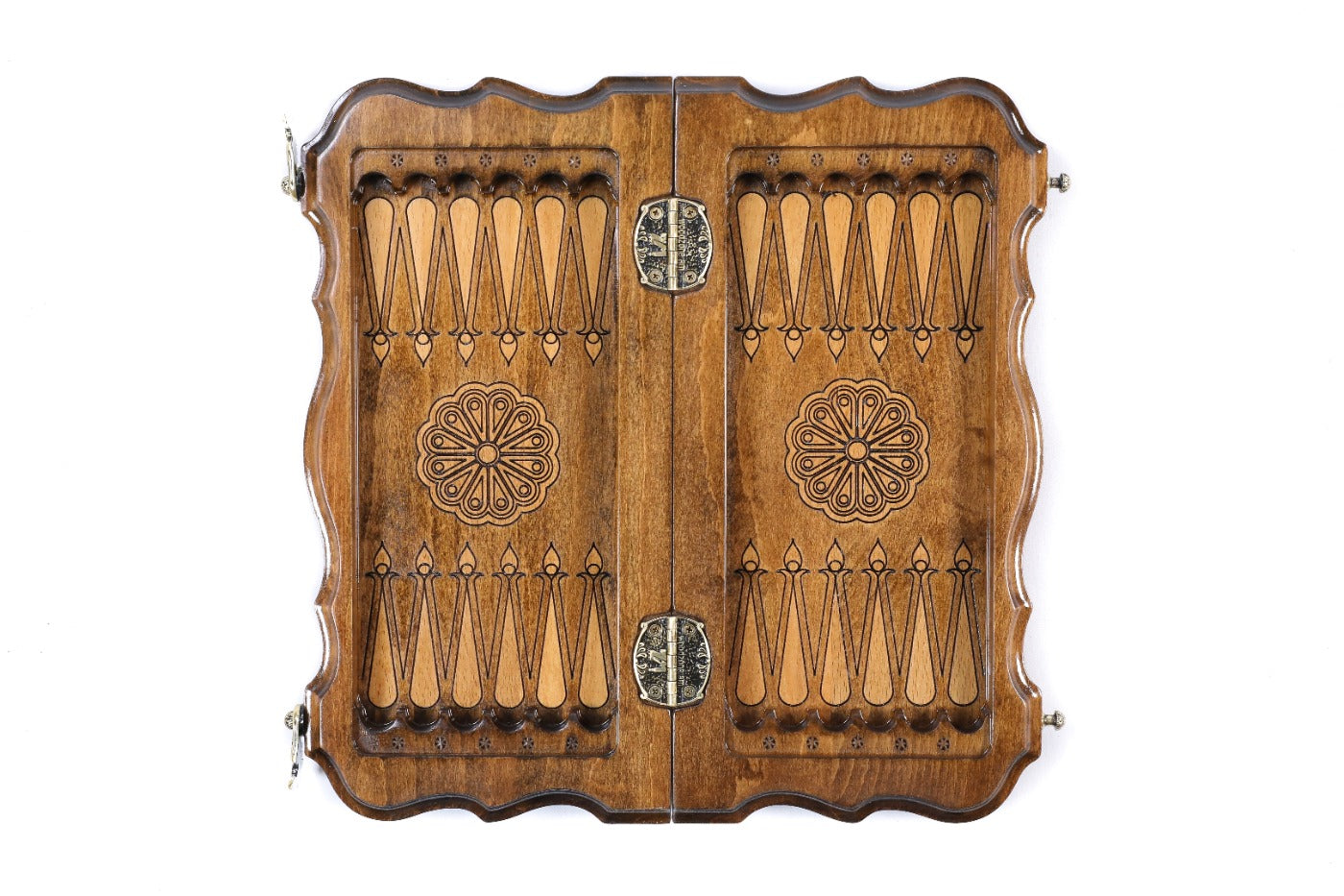 Armenian Carved Chess Set & Backgammon Board 11.8" | 30 cm