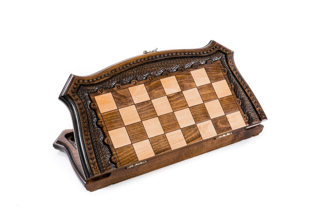 Carved Style Chess Set & Backgammon 40 cm | 15.7" - Unumperfectus