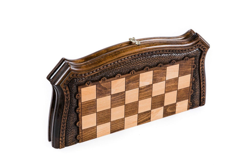 Carved Style Chess Set & Backgammon 40 cm | 15.7" - Unumperfectus
